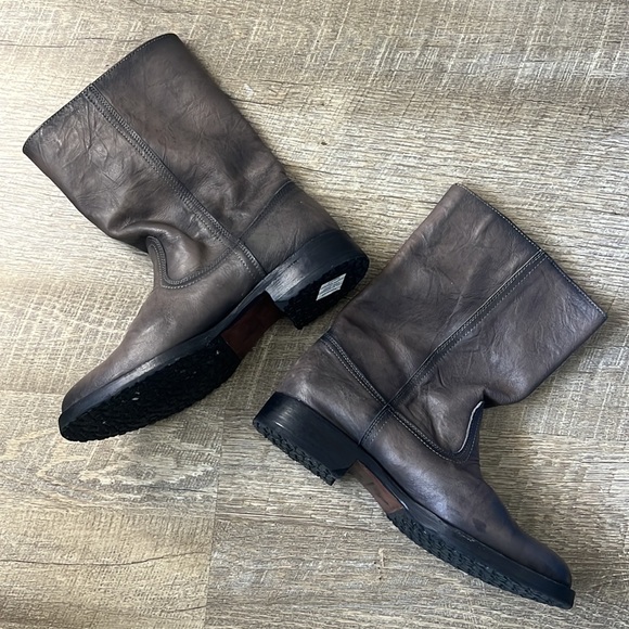 George Esquivel Gray Leather Moto Boot Size 7 - Picture 2 of 9